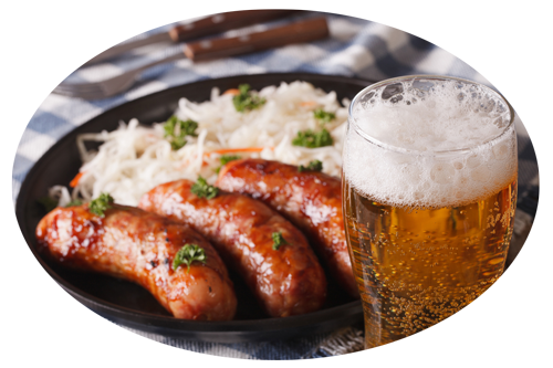 ソーセージとビール